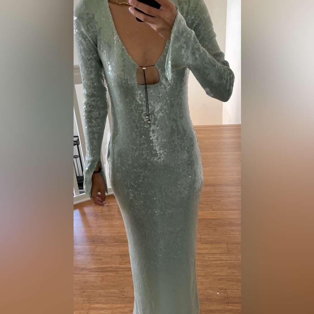16 Arlington Solaria Midi Dress in Ice Sequin